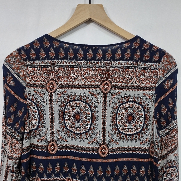 Earthbound Trading Boho Dress Women's L Multicolor Retro 90s Y2K Artsy Cottageco - Picture 6 of 8